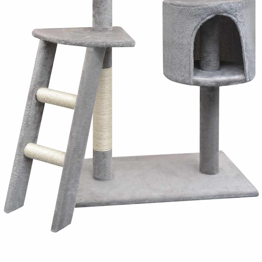 Albero per Gatti con Tiragraffi in Sisal 150 cm Grigio — miniatura 2 di 3