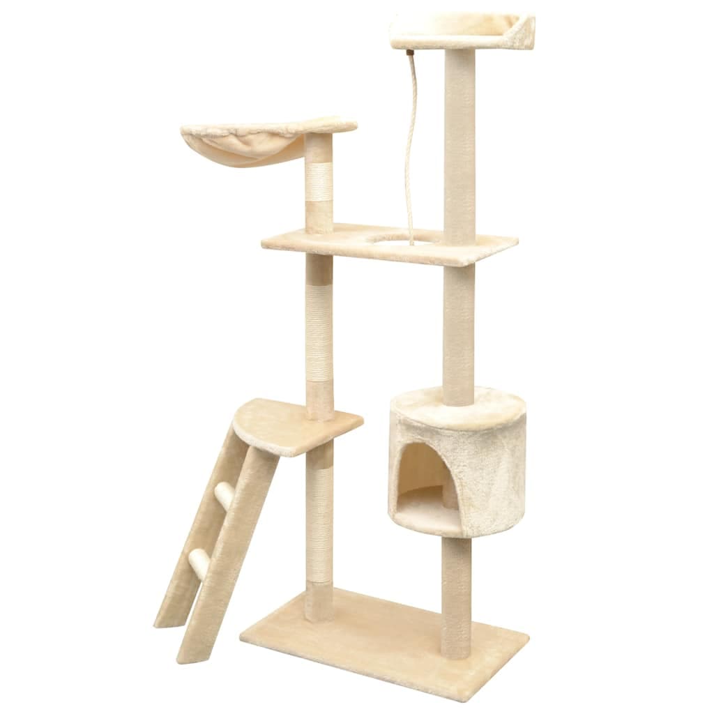 Albero per Gatti con Tiragraffi Sisal 150 cm Beige — miniatura 1 di 3