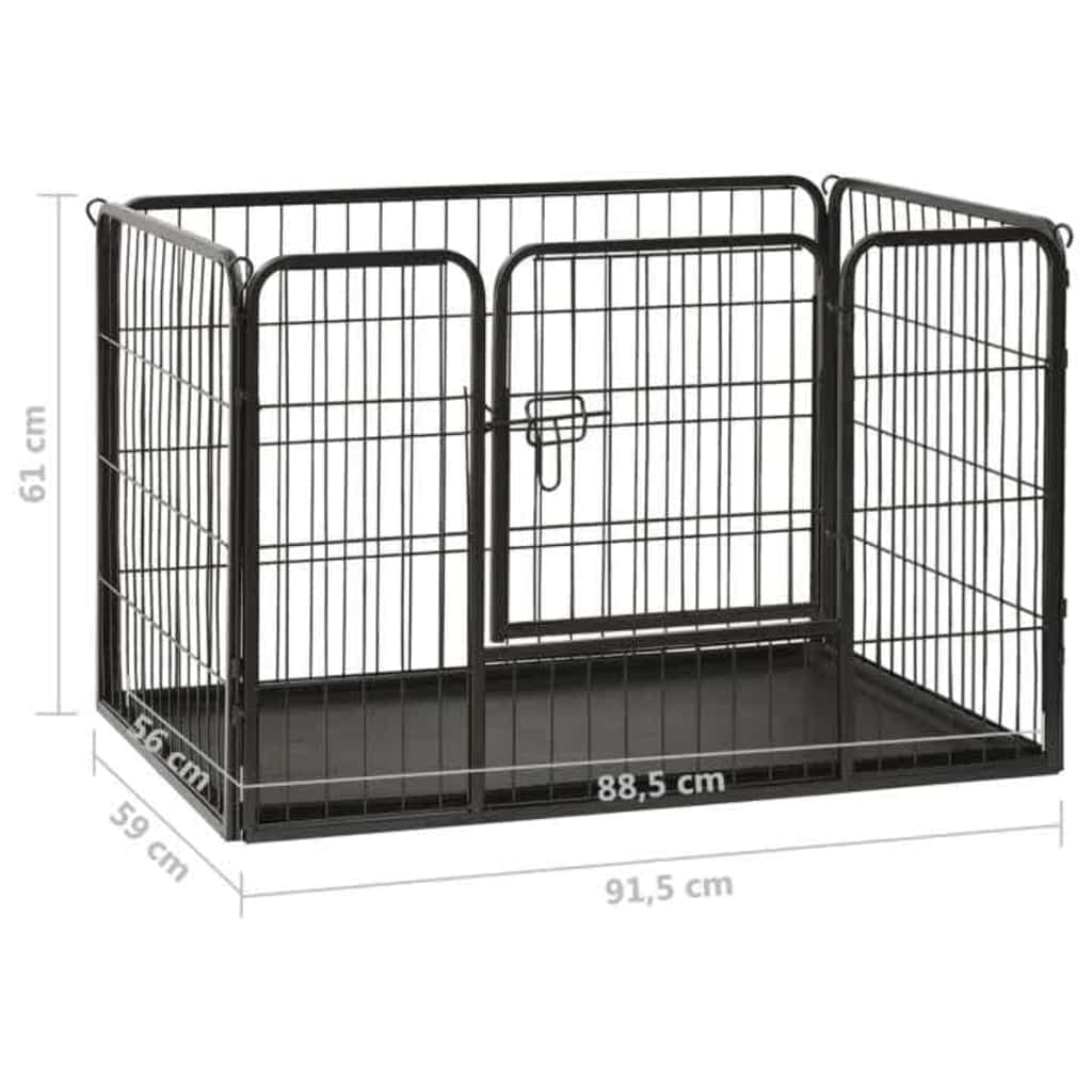 Box per Cuccioli in Acciaio 91,5x59x61 cm — miniatura 6 di 7