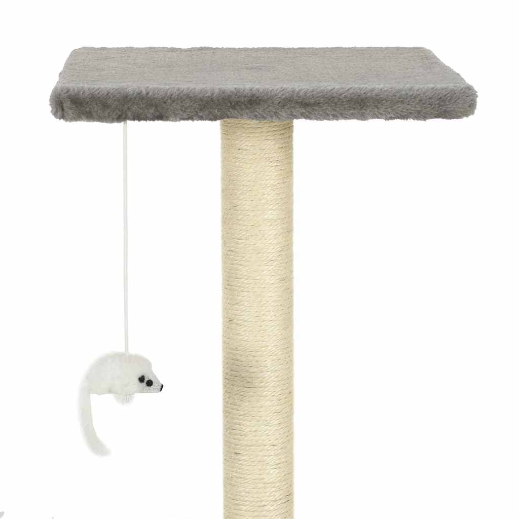 Albero per Gatti con Tiragraffi in Sisal 95 cm Grigio — miniatura 5 di 6