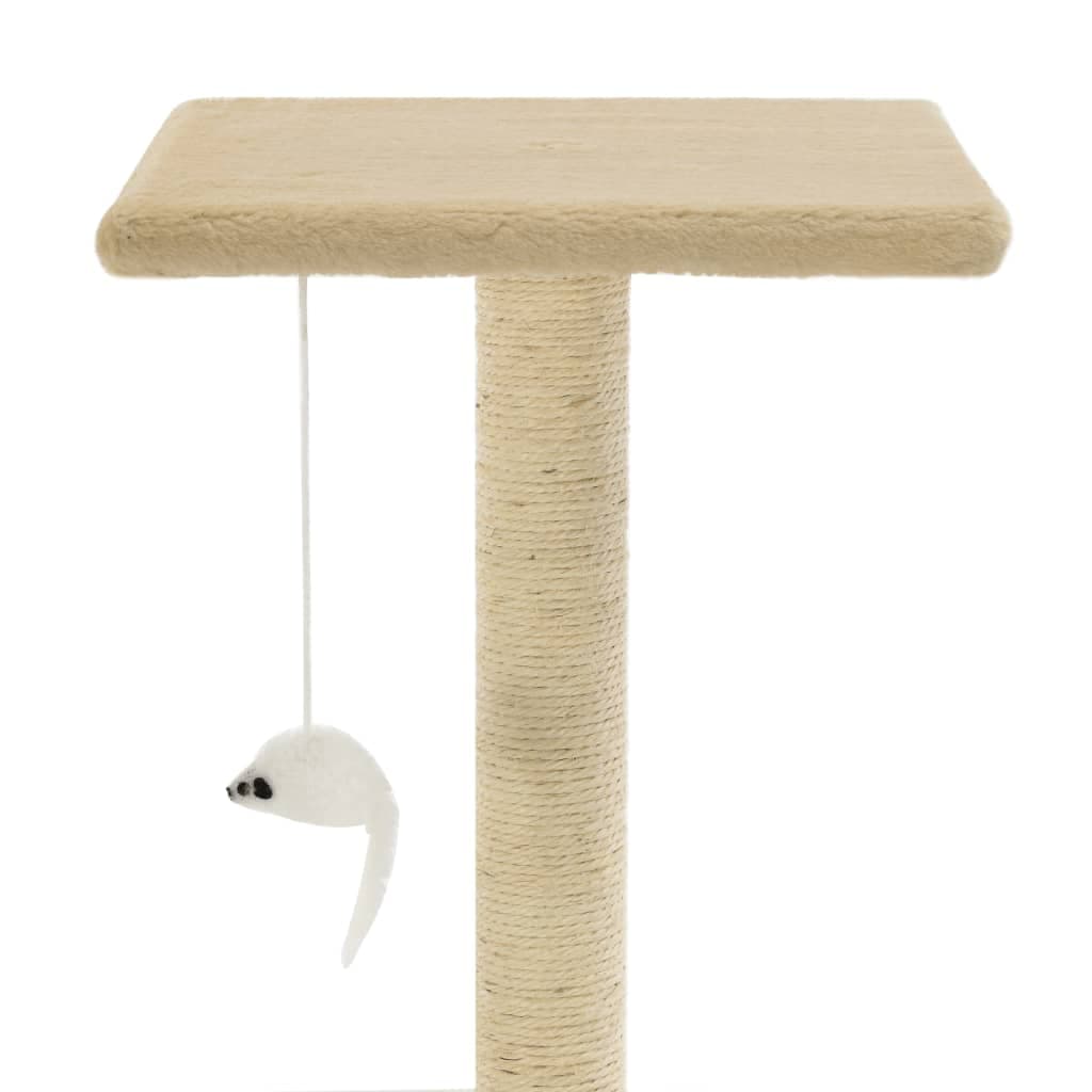 Albero per Gatti con Tiragraffi in Sisal 95 cm Beige — miniatura 5 di 7