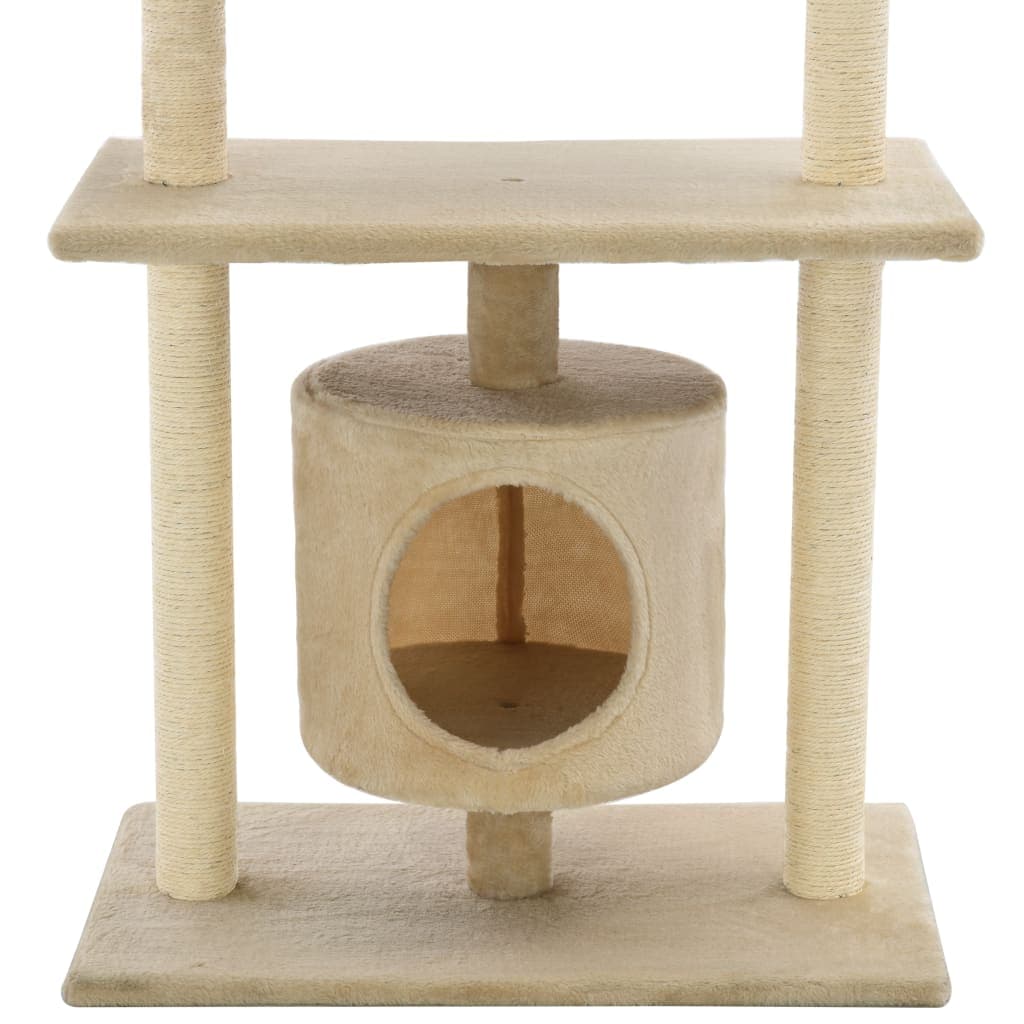 Albero per Gatti con Tiragraffi in Sisal 95 cm Beige — miniatura 6 di 7