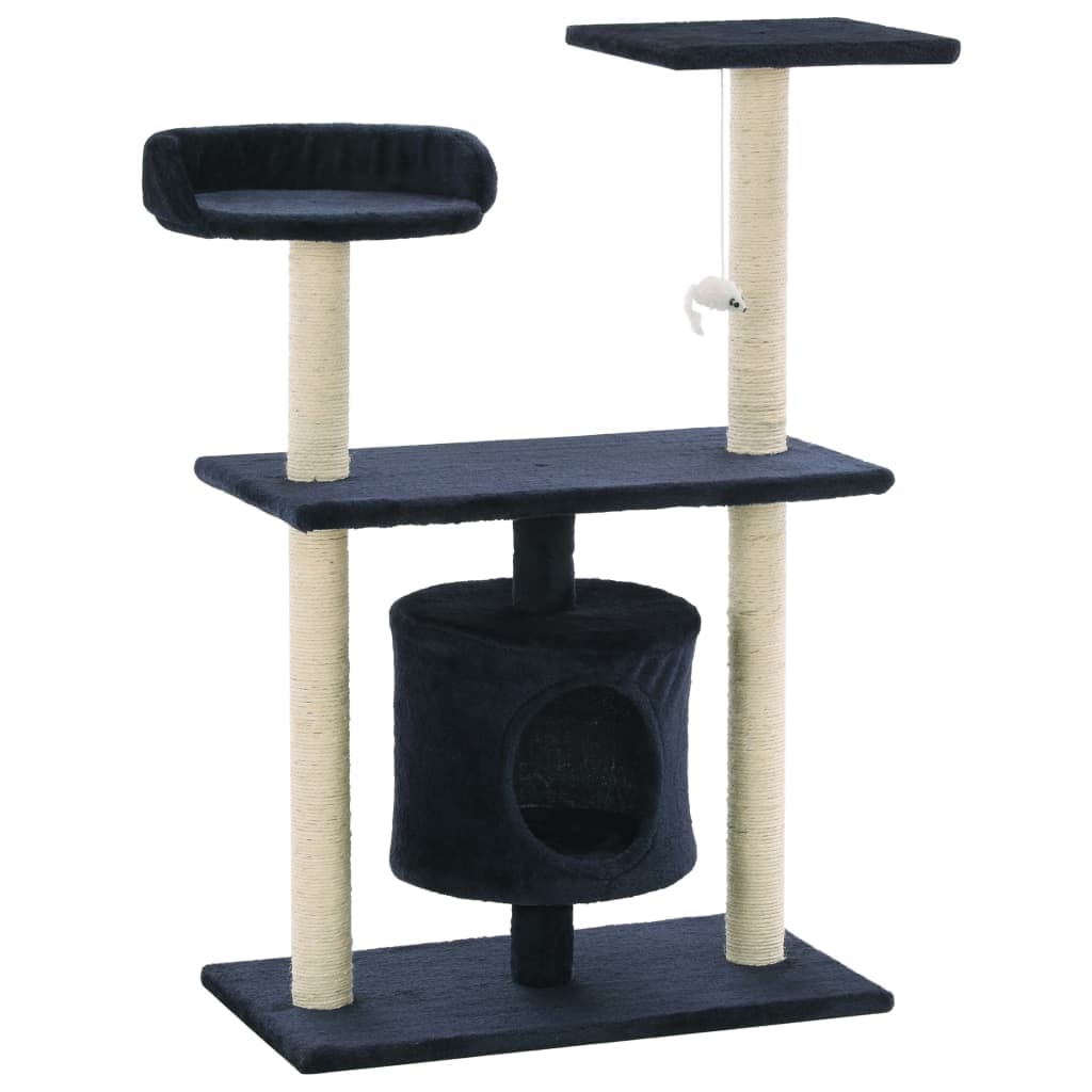 Albero per Gatti con Tiragraffi in Sisal 95 cm Blu Scuro — miniatura 2 di 6