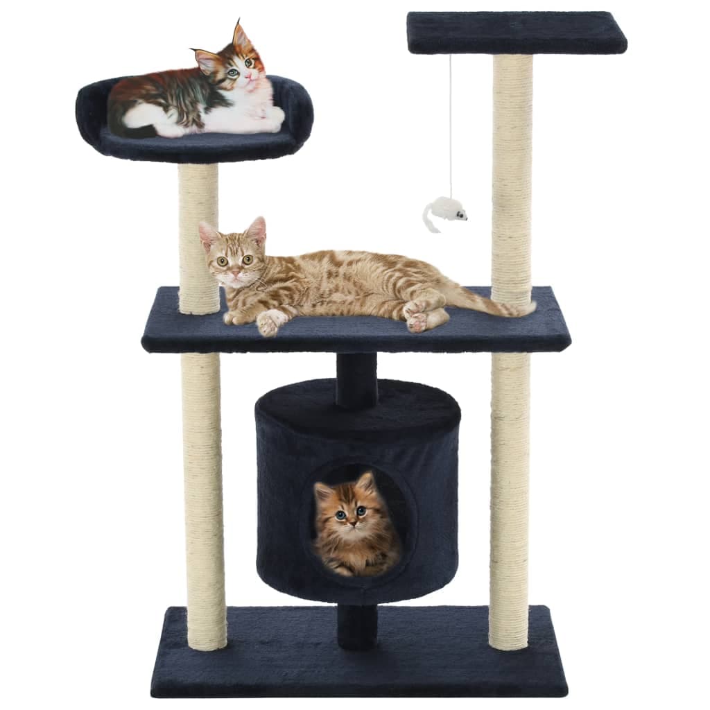 Albero per Gatti con Tiragraffi in Sisal 95 cm Blu Scuro — miniatura 1 di 6