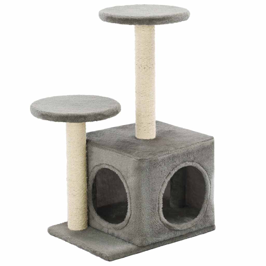 Albero per Gatti con Pali Tiragraffi in Sisal 60 cm Grigio — miniatura 2 di 5