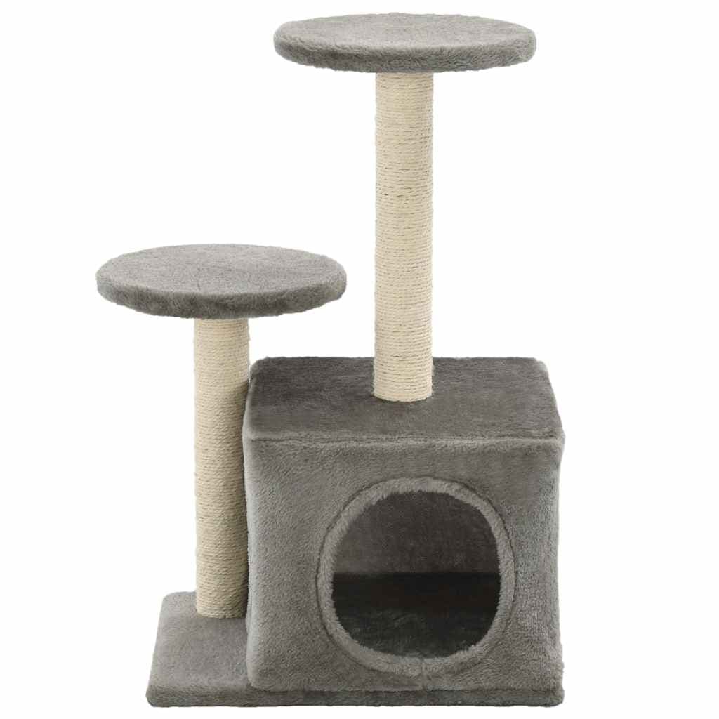 Albero per Gatti con Pali Tiragraffi in Sisal 60 cm Grigio — miniatura 3 di 5