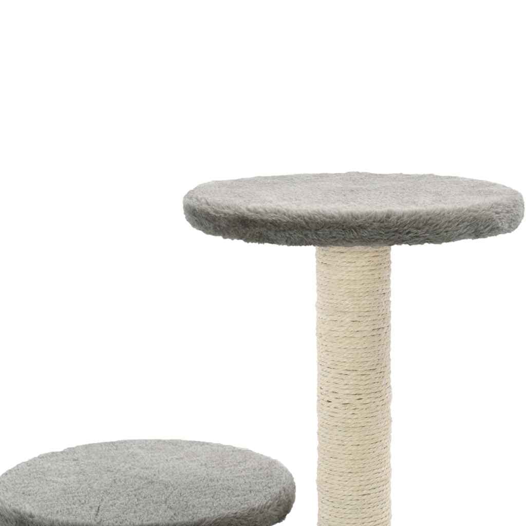 Albero per Gatti con Pali Tiragraffi in Sisal 60 cm Grigio — miniatura 5 di 5