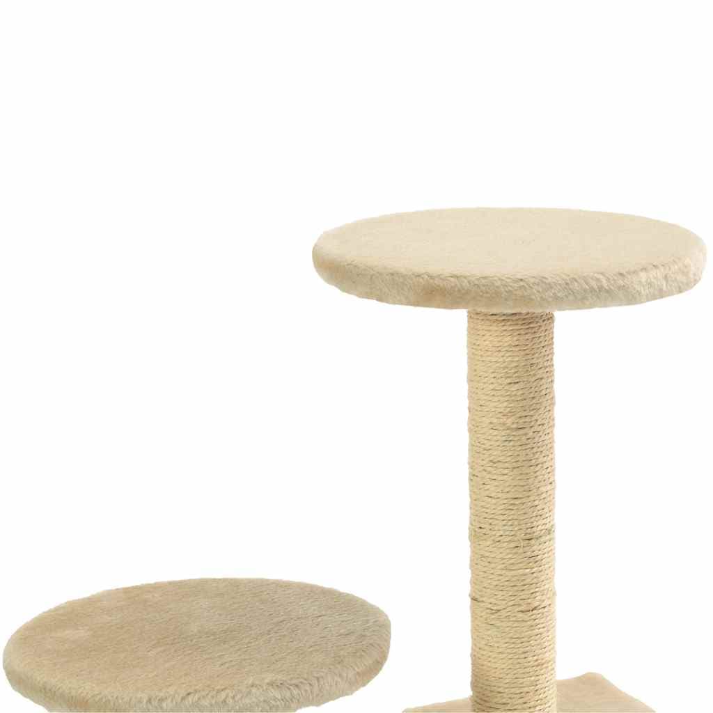Albero per Gatti con Pali Tiragraffi in Sisal 60 cm Beige — miniatura 5 di 5