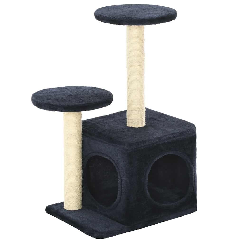 Albero per Gatti con Pali Tiragraffi in Sisal 60 cm Blu Scuro — miniatura 2 di 5