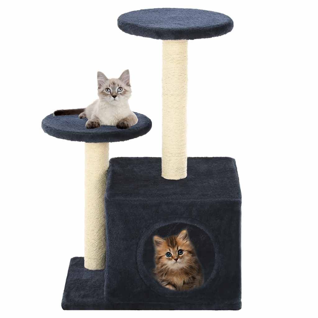 Albero per Gatti con Pali Tiragraffi in Sisal 60 cm Blu Scuro — miniatura 1 di 5