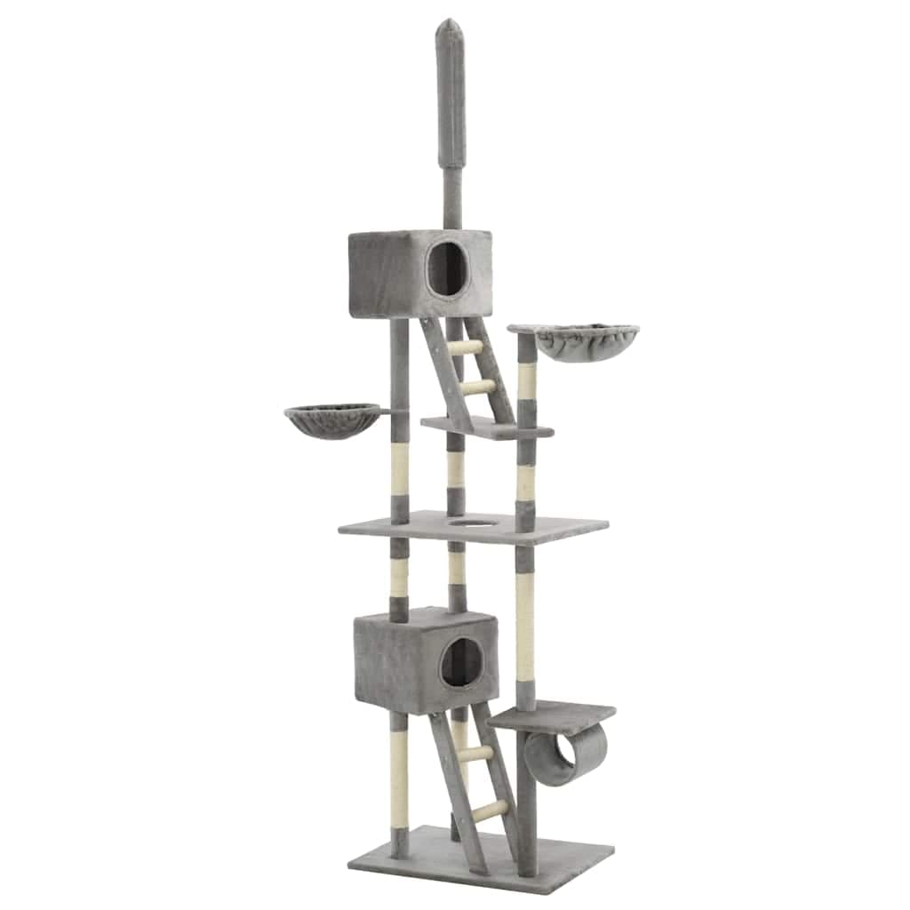 Albero per Gatti con Tiragraffi in Sisal 230-260 cm Grigio — miniatura 2 di 5