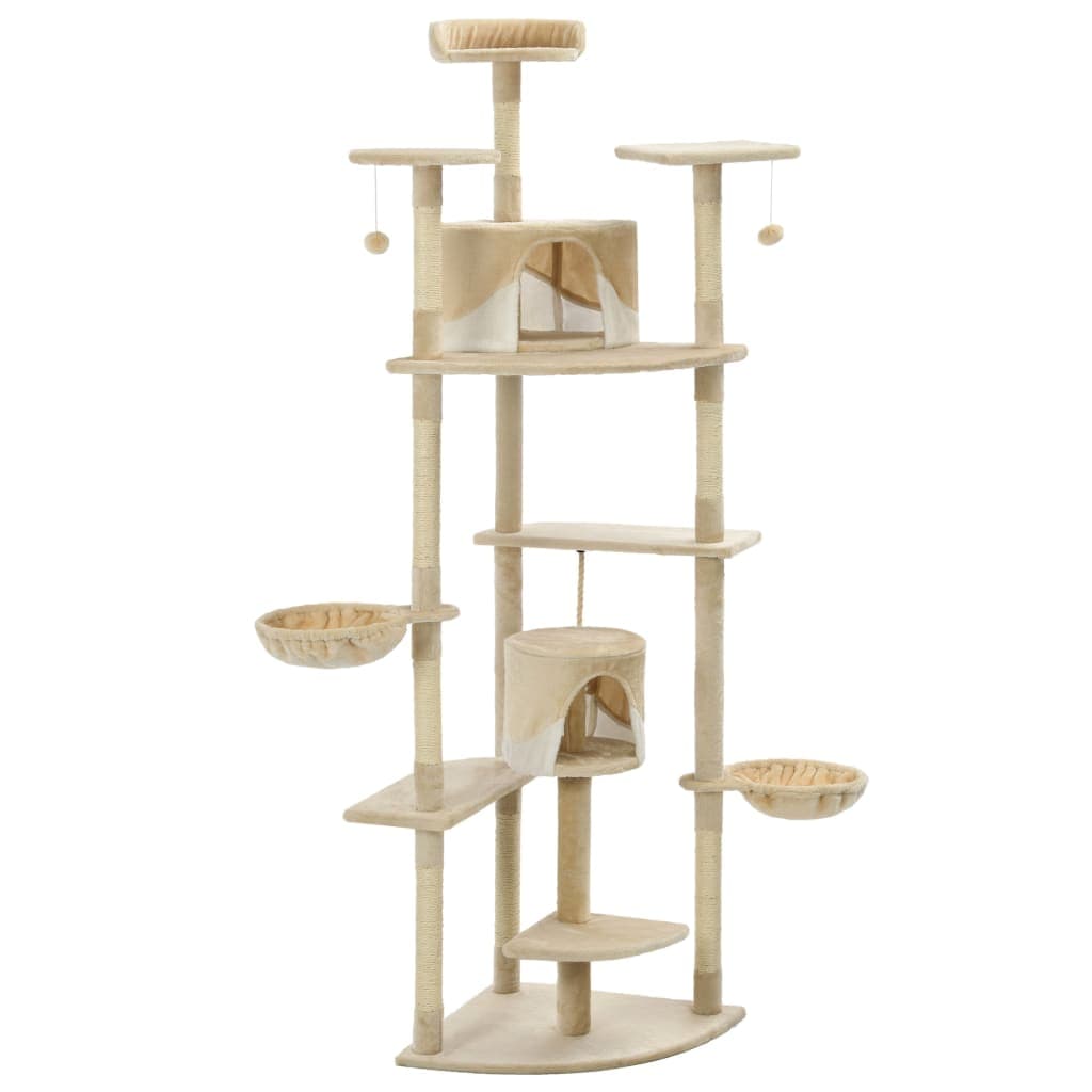 Albero per Gatti e Tiragraffi in Sisal 203 cm Beige e Bianco — miniatura 3 di 5