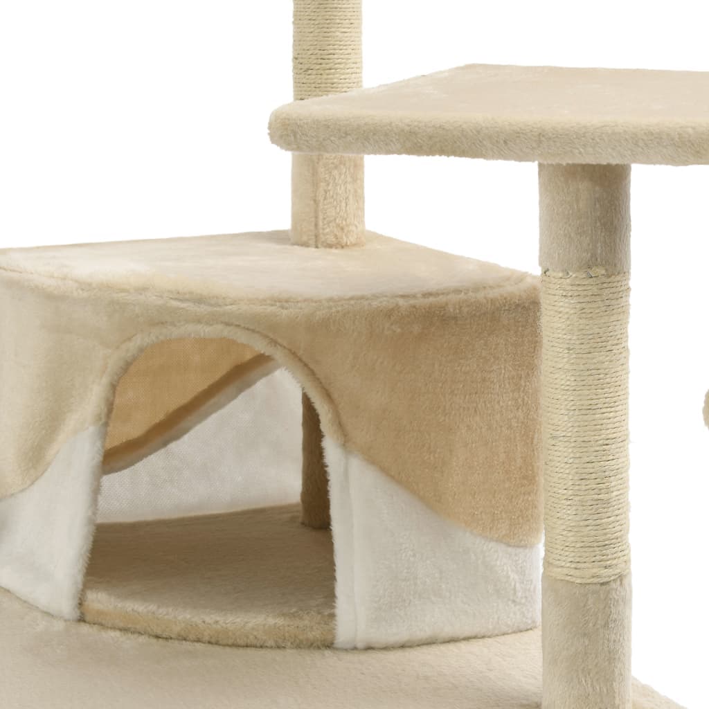 Albero per Gatti e Tiragraffi in Sisal 203 cm Beige e Bianco — miniatura 5 di 5