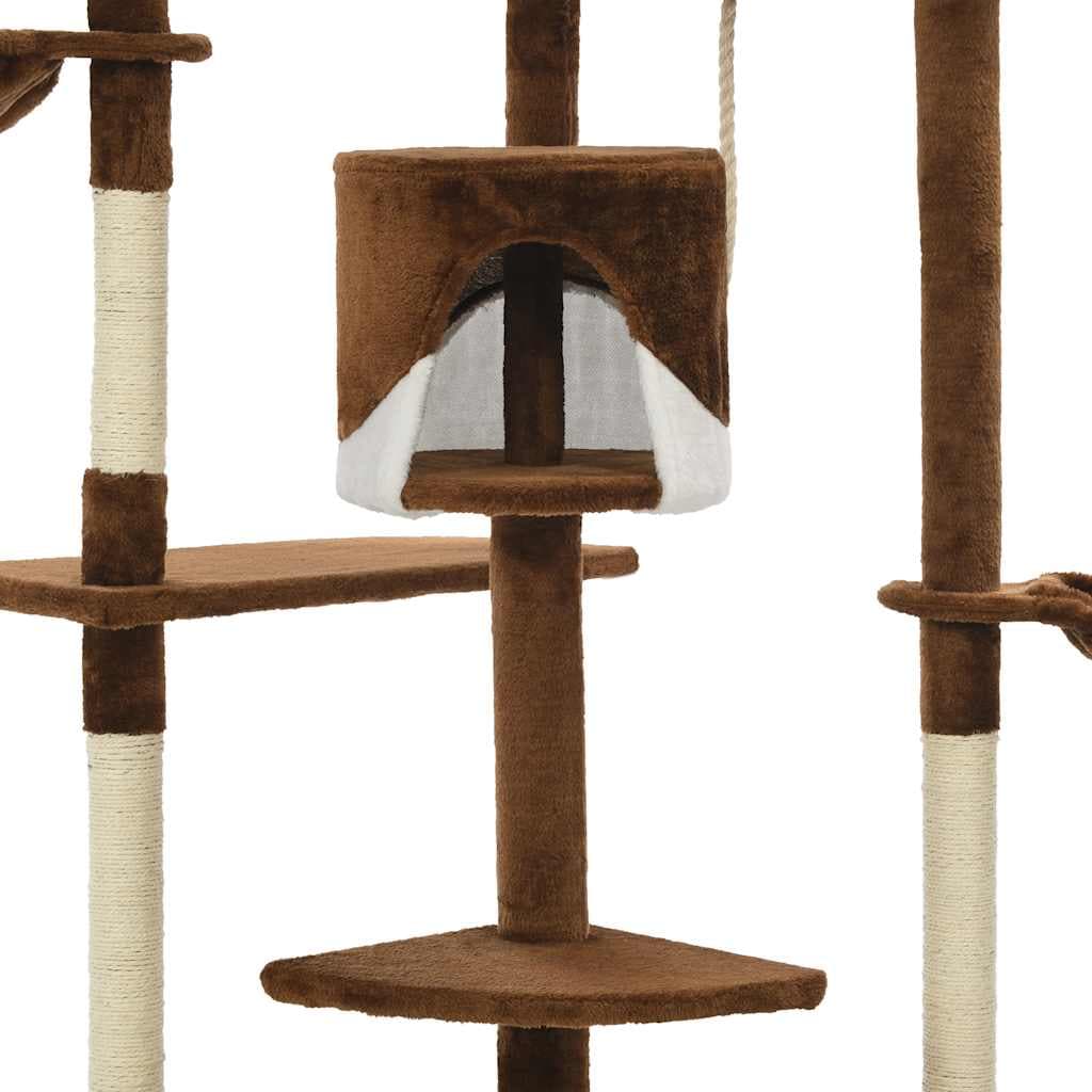 Albero per Gatti e Tiragraffi in Sisal 203 cm Marrone e Bianco — miniatura 4 di 5