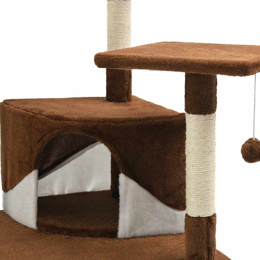 Albero per Gatti e Tiragraffi in Sisal 203 cm Marrone e Bianco — miniatura 5 di 5