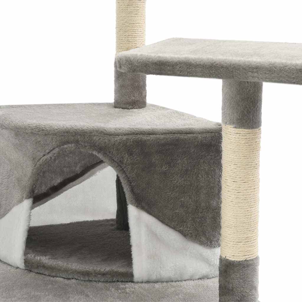 Albero per Gatti e Tiragraffi in Sisal 203 cm Grigio e Bianco — miniatura 5 di 5