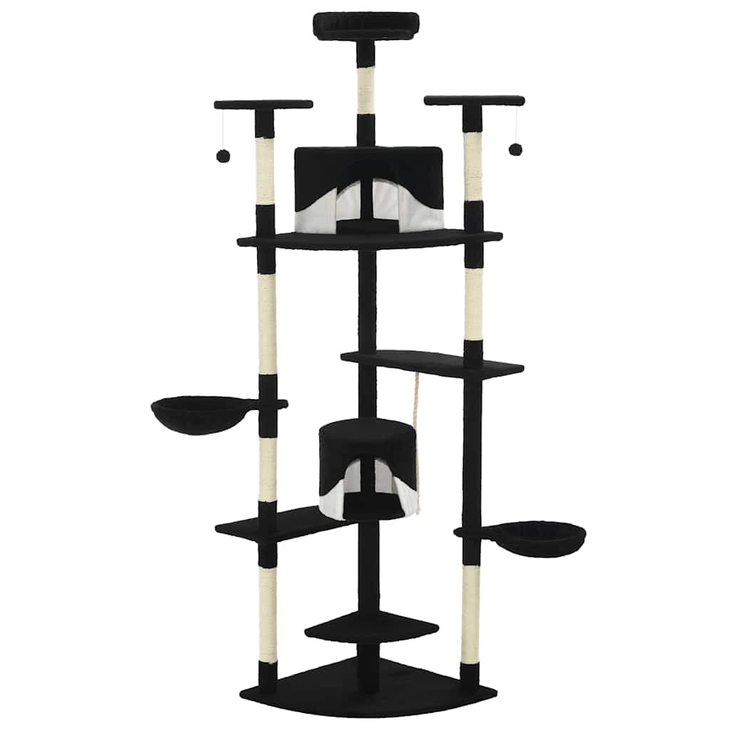 Albero per Gatti e Tiragraffi in Sisal 203 cm Nero e Bianco — miniatura 2 di 5