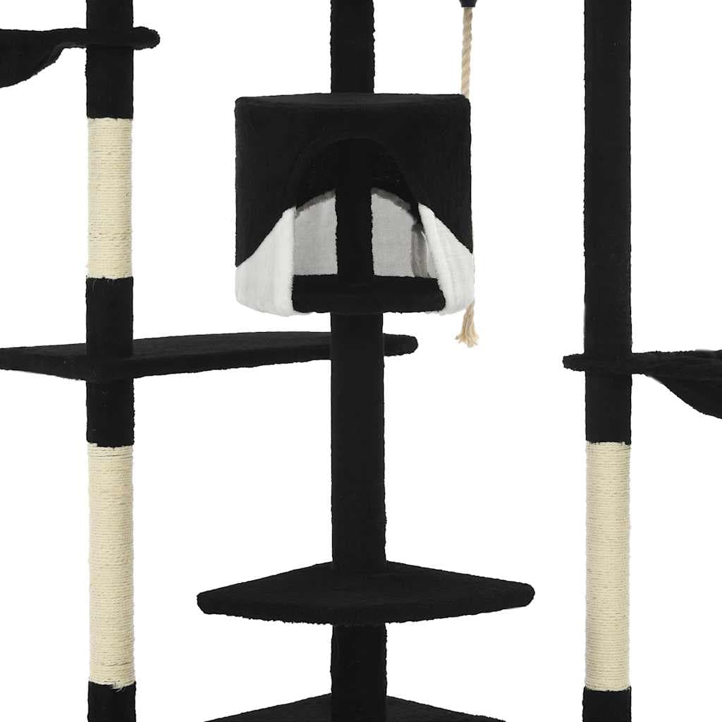 Albero per Gatti e Tiragraffi in Sisal 203 cm Nero e Bianco — miniatura 4 di 5