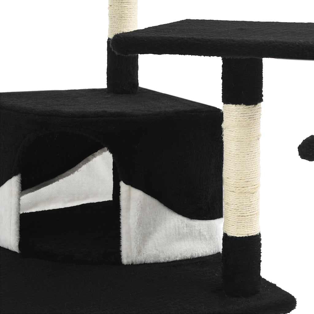 Albero per Gatti e Tiragraffi in Sisal 203 cm Nero e Bianco — miniatura 5 di 5