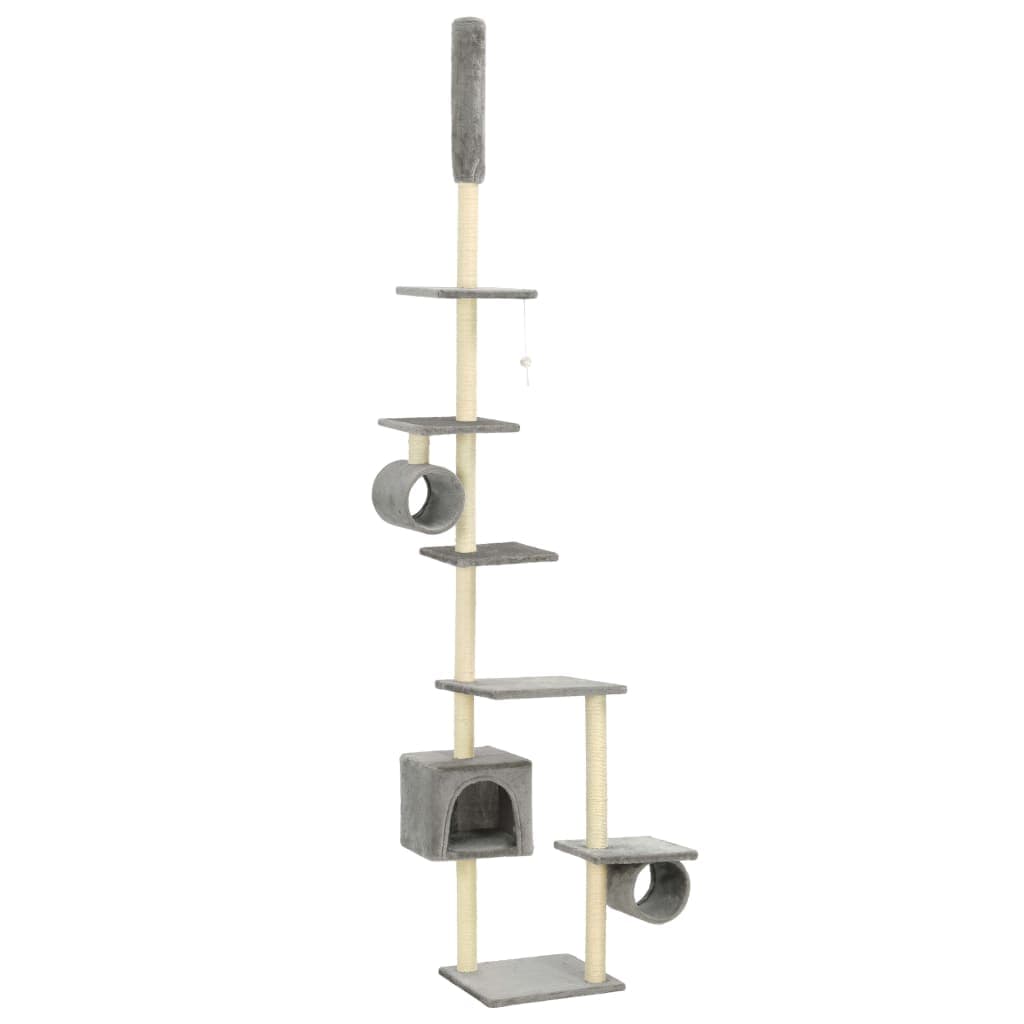 Albero per Gatti con Tiragraffi in Sisal 203 cm Grigio — miniatura 2 di 5