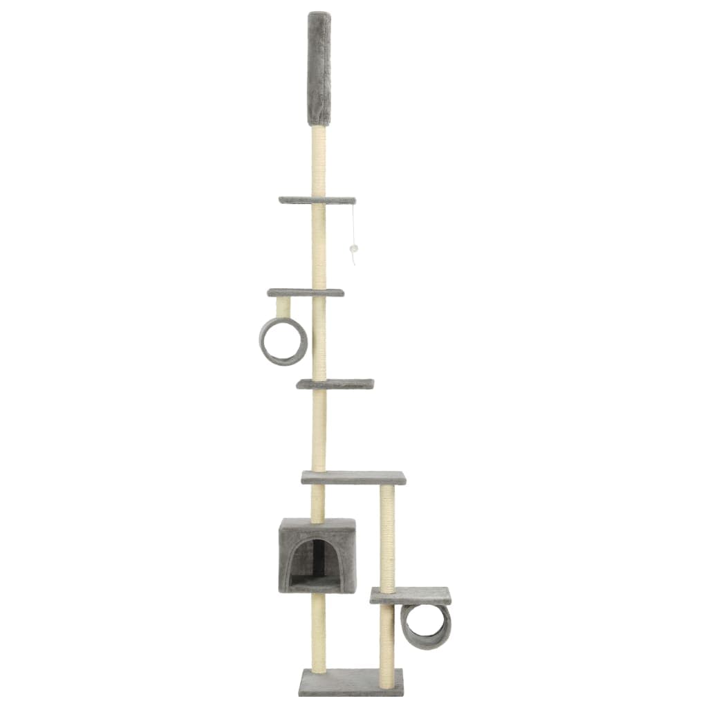 Albero per Gatti con Tiragraffi in Sisal 203 cm Grigio — miniatura 3 di 5