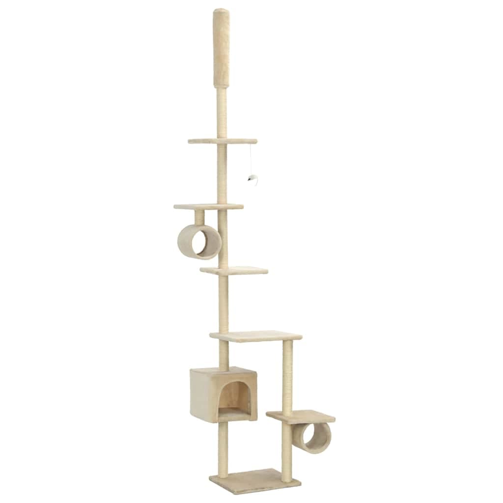 Albero per Gatti con Pali Tiragraffi in Sisal 260 cm Beige — miniatura 2 di 5