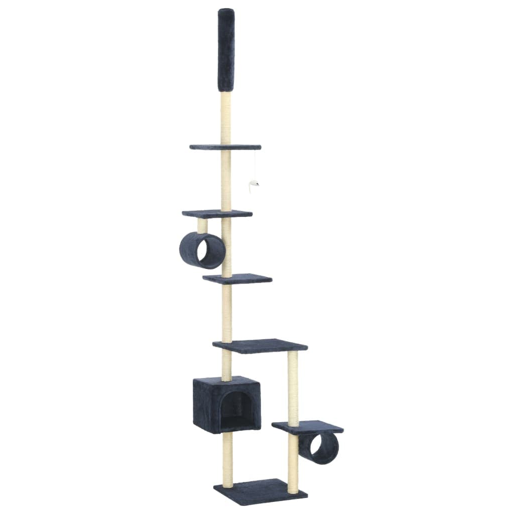 Albero per Gatti con Pali Tiragraffi in Sisal 260 cm Blu Scuro — miniatura 2 di 5