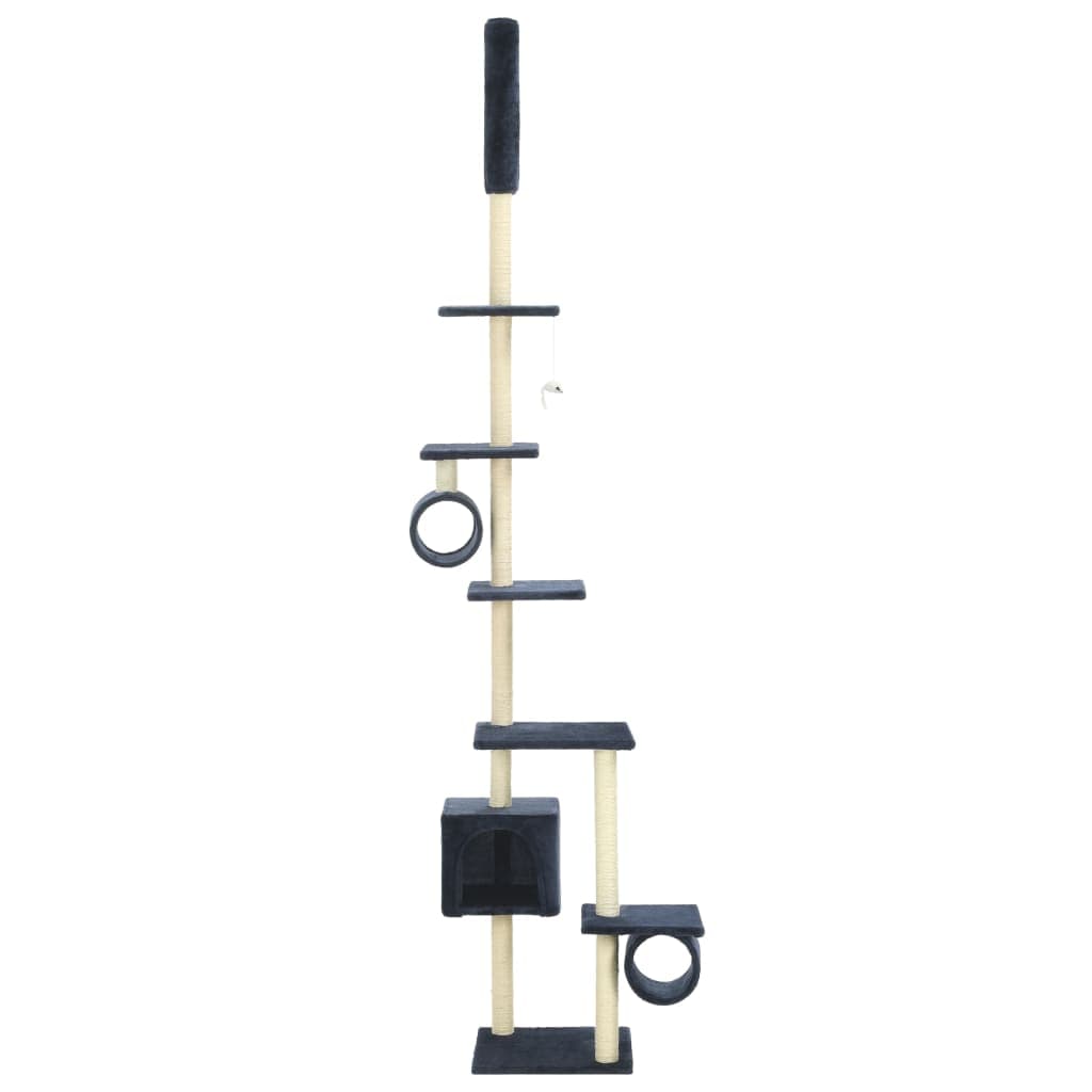 Albero per Gatti con Pali Tiragraffi in Sisal 260 cm Blu Scuro — miniatura 3 di 5