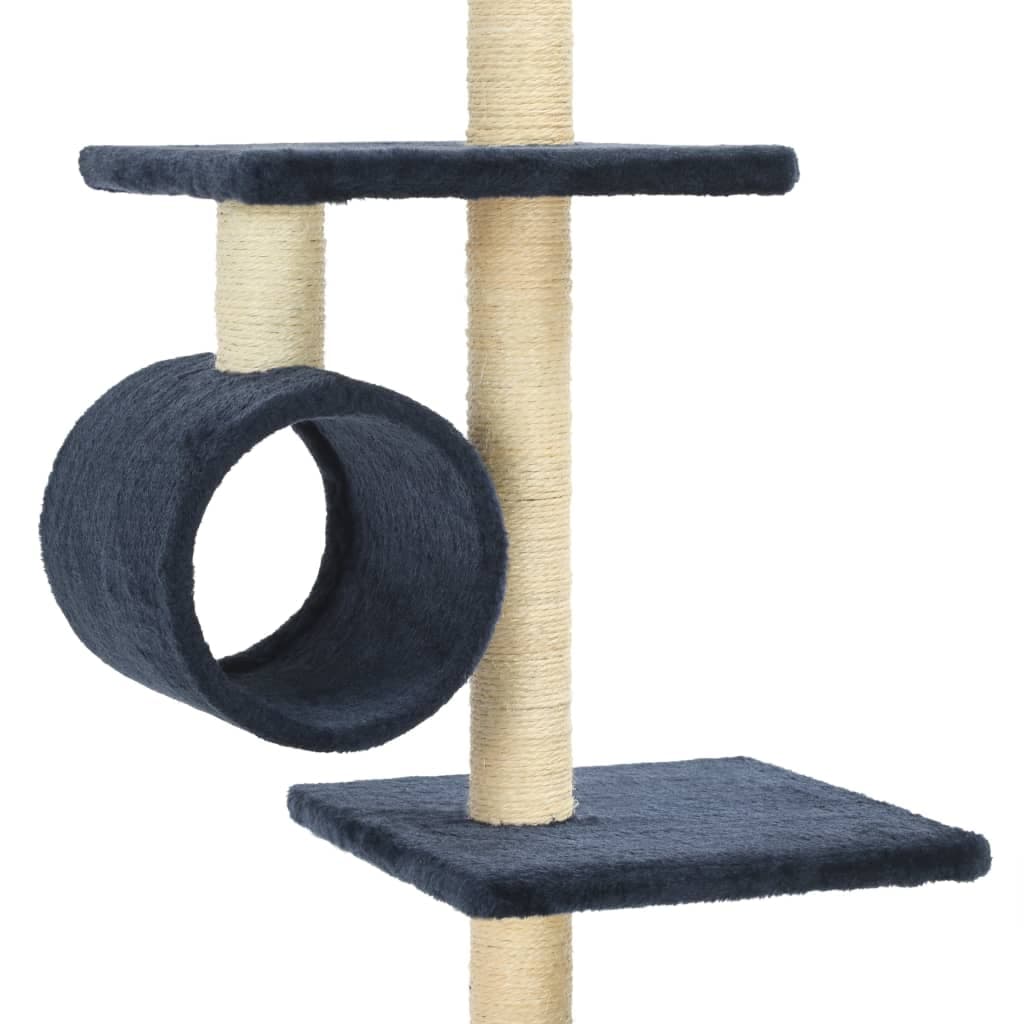 Albero per Gatti con Pali Tiragraffi in Sisal 260 cm Blu Scuro — miniatura 4 di 5