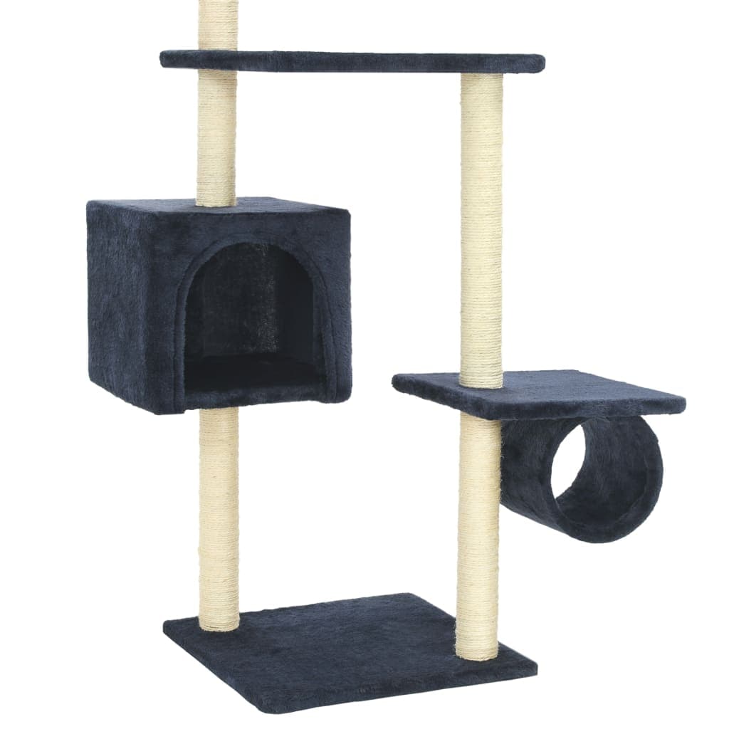 Albero per Gatti con Pali Tiragraffi in Sisal 260 cm Blu Scuro — miniatura 5 di 5