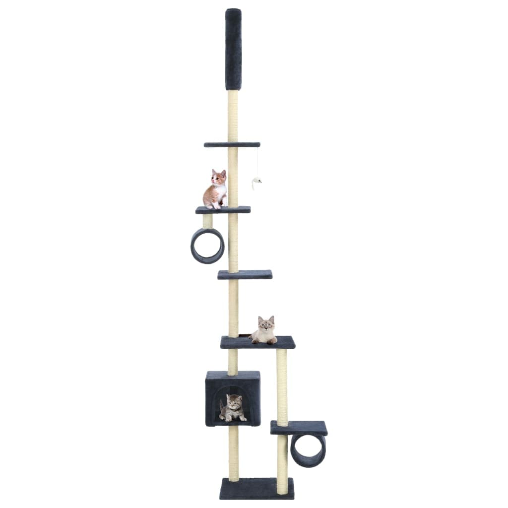 Albero per Gatti con Pali Tiragraffi in Sisal 260 cm Blu Scuro — miniatura 1 di 5