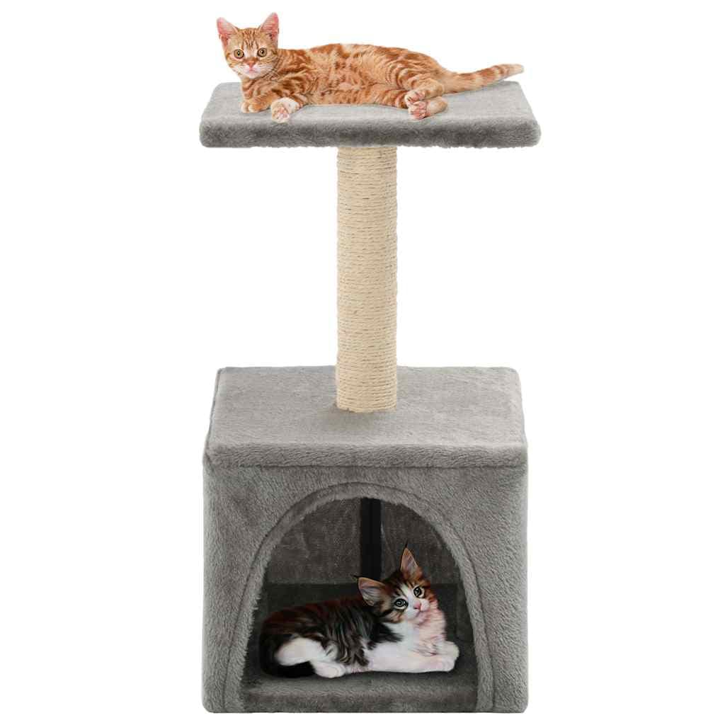 Albero per Gatti con Tiragraffi in Sisal 55 cm Grigio — miniatura 1 di 5