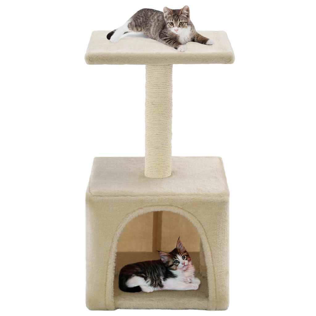 Albero per Gatti con Tiragraffi in Sisal 55 cm Beige — miniatura 1 di 6