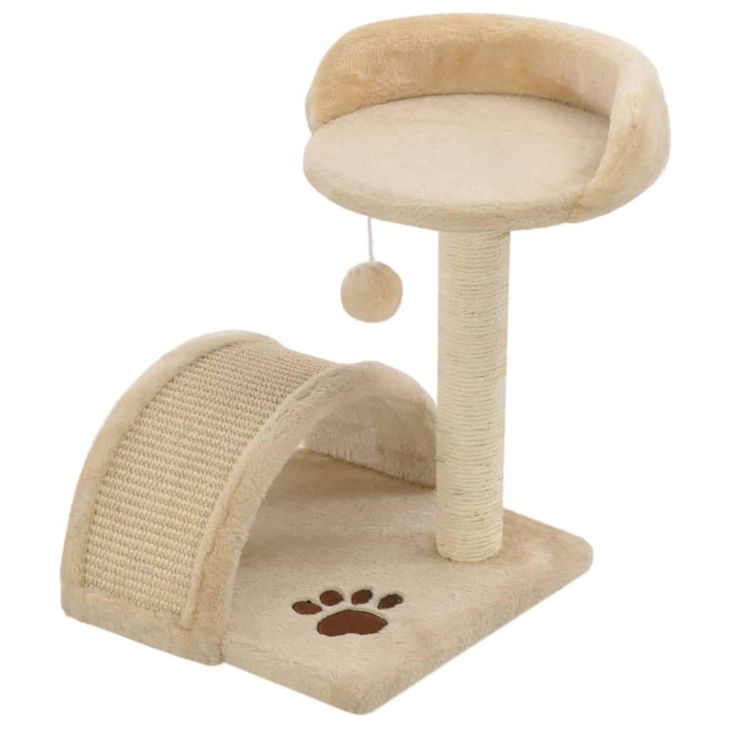 Albero per Gatti con Tiragraffi in Sisal 40 cm Beige e Marrone — miniatura 2 di 4