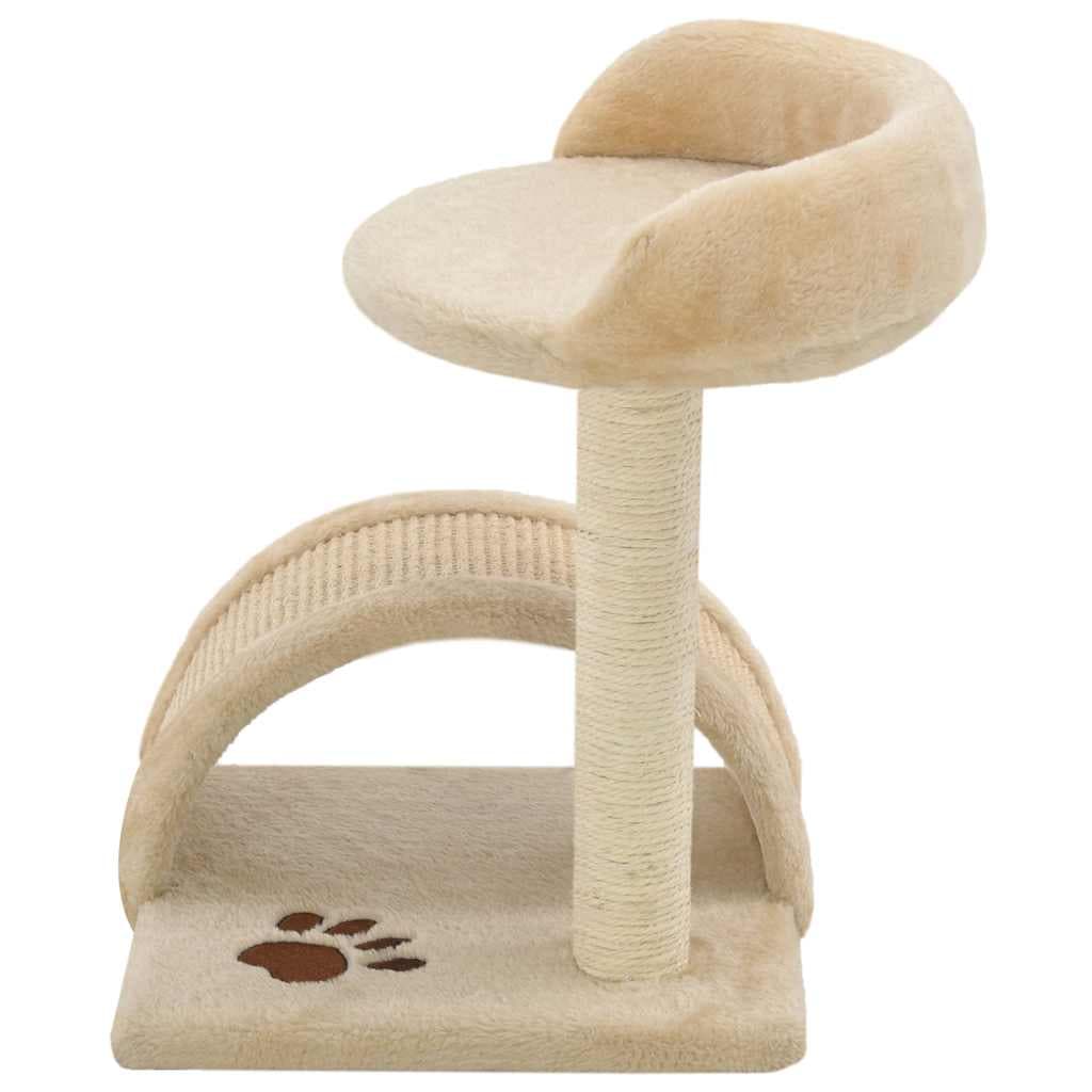 Albero per Gatti con Tiragraffi in Sisal 40 cm Beige e Marrone — miniatura 3 di 4