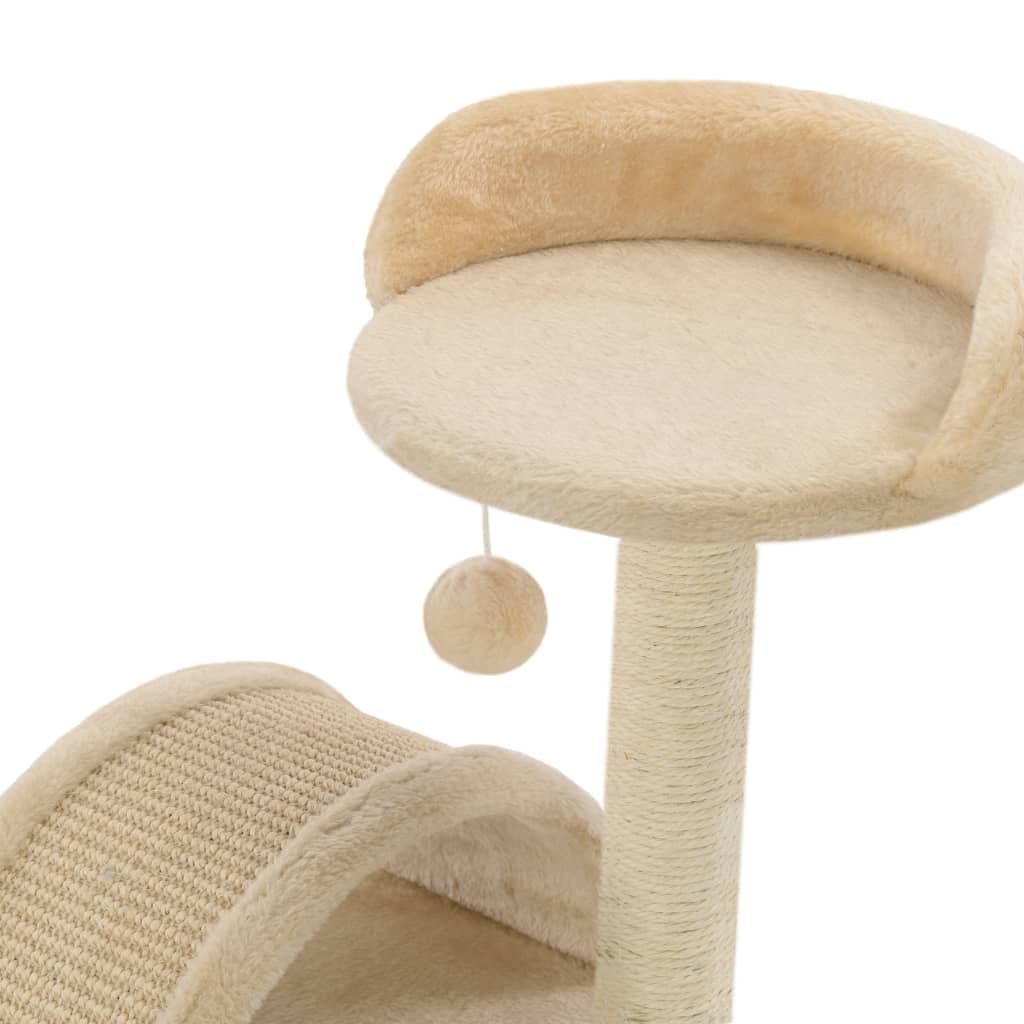 Albero per Gatti con Tiragraffi in Sisal 40 cm Beige e Marrone — miniatura 4 di 4