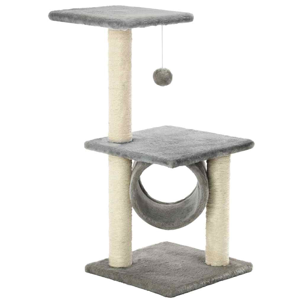 Albero per Gatti con Tiragraffi in Sisal 65 cm Grigio — miniatura 2 di 4