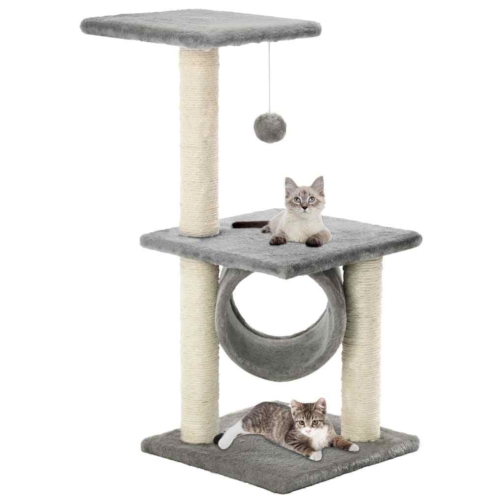 Albero per Gatti con Tiragraffi in Sisal 65 cm Grigio — miniatura 1 di 4