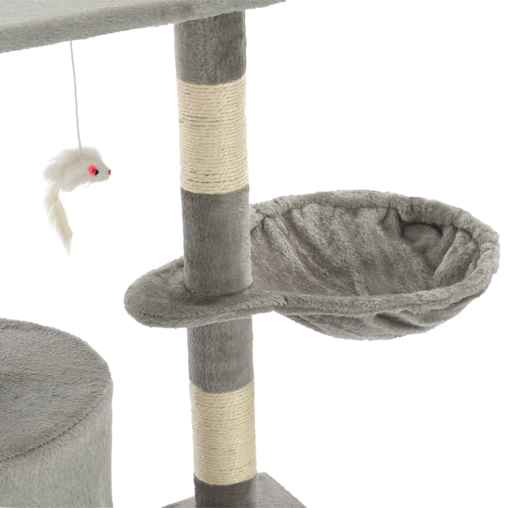 Albero per Gatti con Tiragraffi in Sisal 138 cm Grigio — miniatura 6 di 7