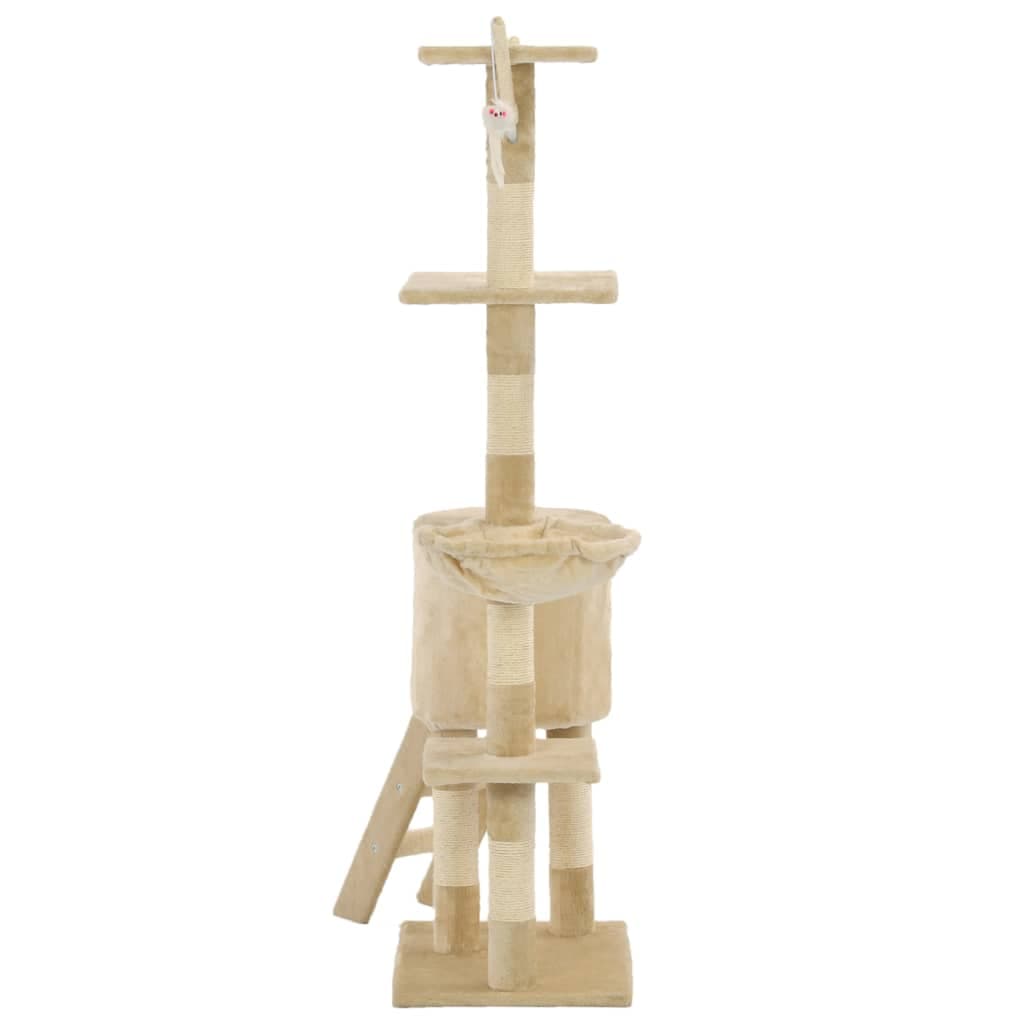 Albero per Gatti con Tiragraffi in Sisal 138 cm Beige — miniatura 4 di 7