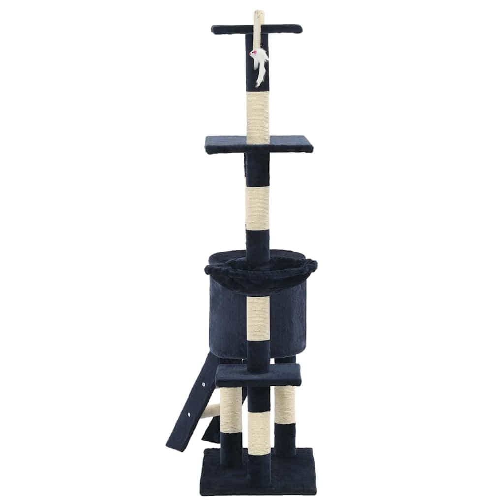 Albero per Gatti con Tiragraffi in Sisal 138 cm Blu Scuro — miniatura 4 di 7