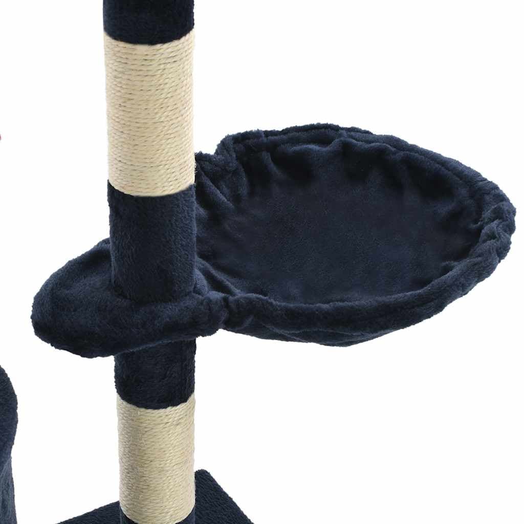 Albero per Gatti con Tiragraffi in Sisal 138 cm Blu Scuro — miniatura 6 di 7