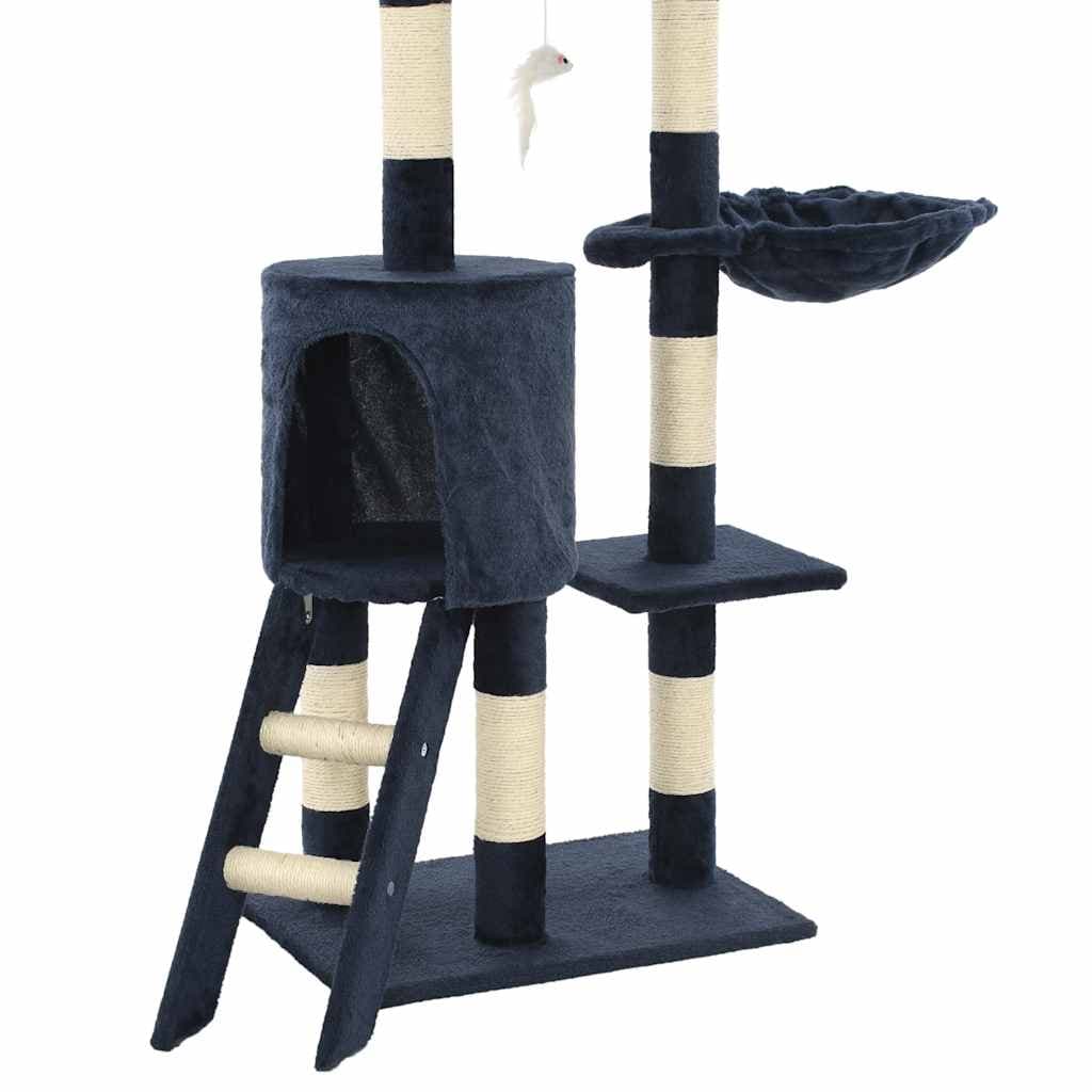 Albero per Gatti con Tiragraffi in Sisal 138 cm Blu Scuro — miniatura 7 di 7