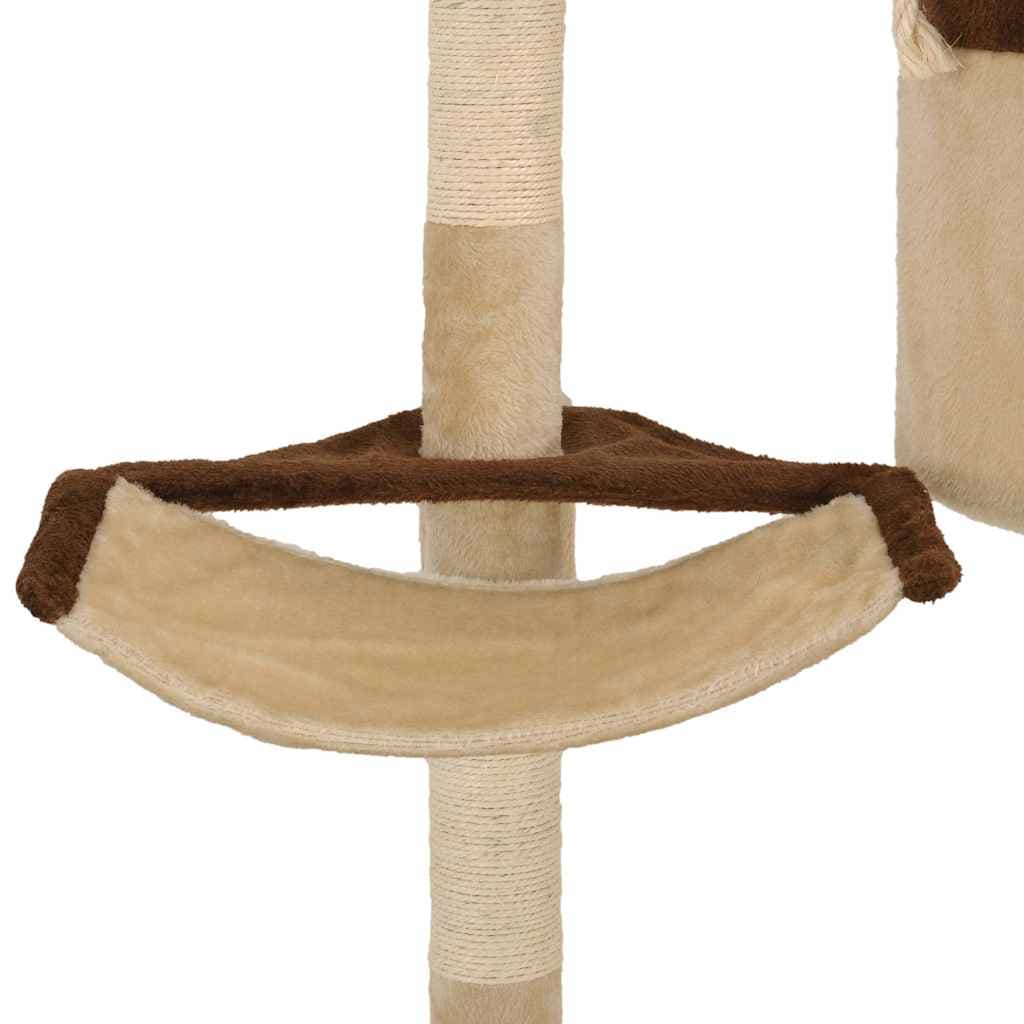 Albero Gatti Tiragraffi in Sisal a Muro 194 cm Beige e Marrone — miniatura 7 di 8