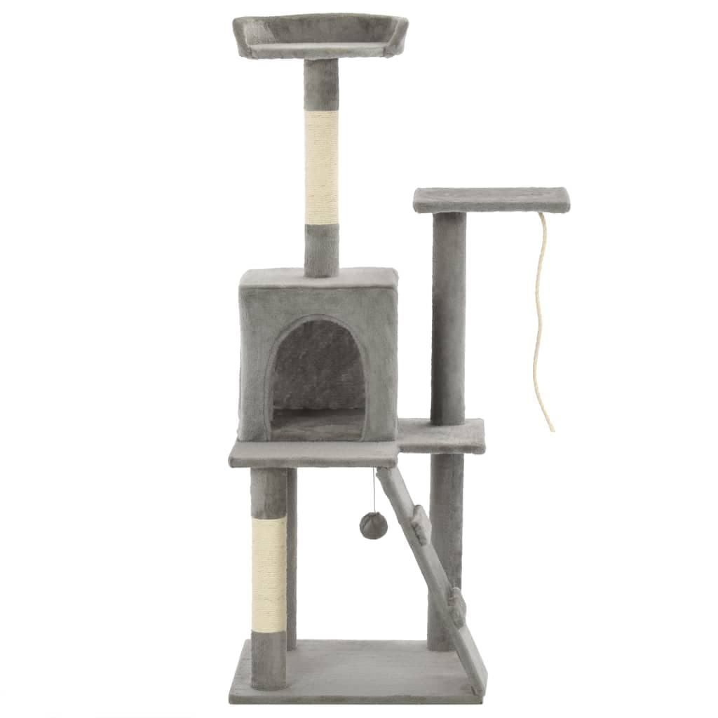 Albero per Gatti con Tiragraffi in Sisal 120 cm Grigio — miniatura 2 di 6