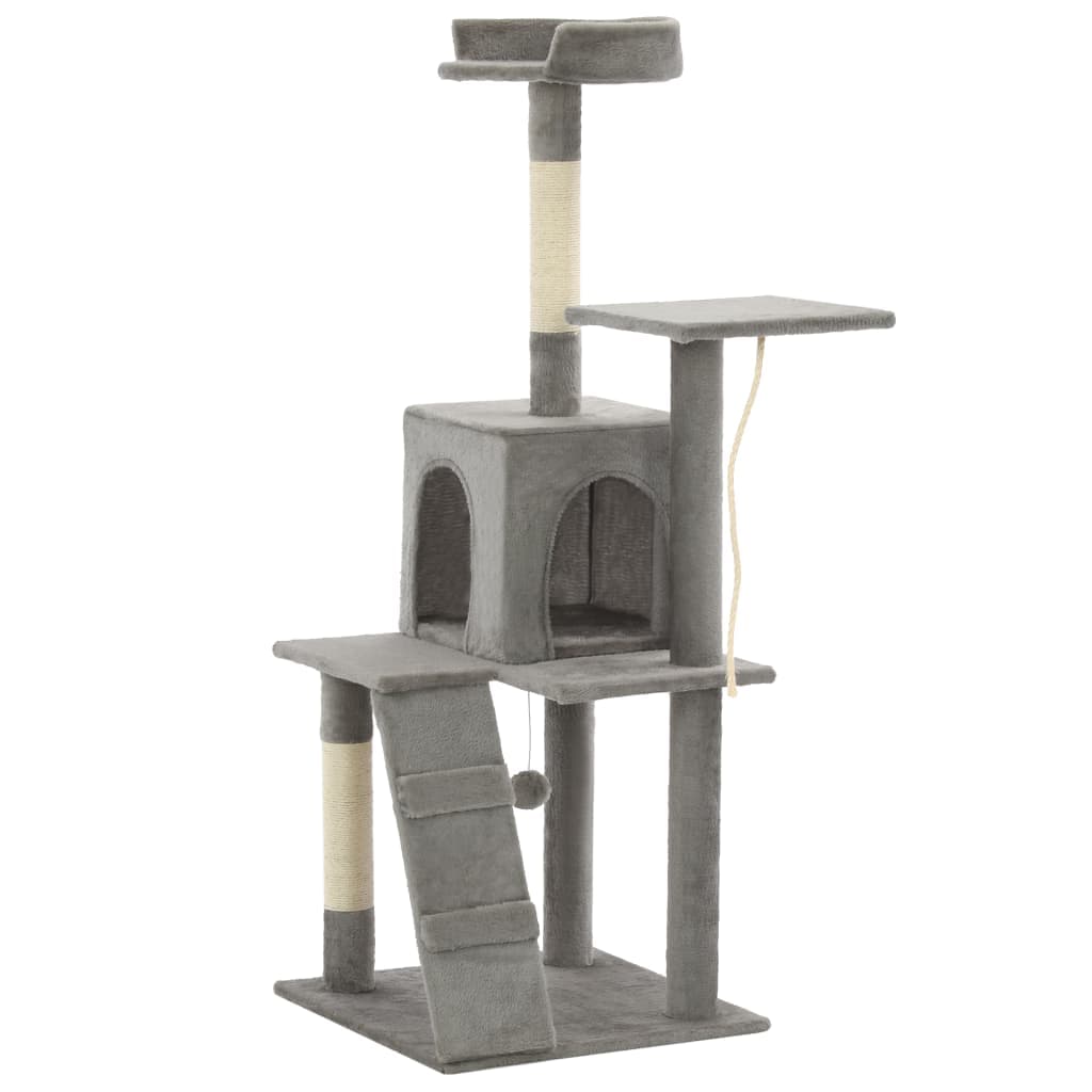 Albero per Gatti con Tiragraffi in Sisal 120 cm Grigio — miniatura 3 di 6