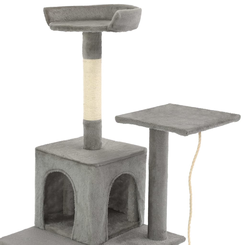 Albero per Gatti con Tiragraffi in Sisal 120 cm Grigio — miniatura 4 di 6