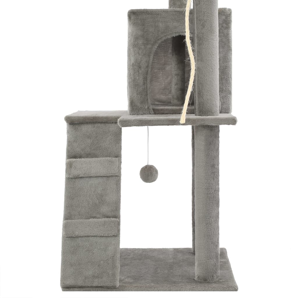 Albero per Gatti con Tiragraffi in Sisal 120 cm Grigio — miniatura 5 di 6