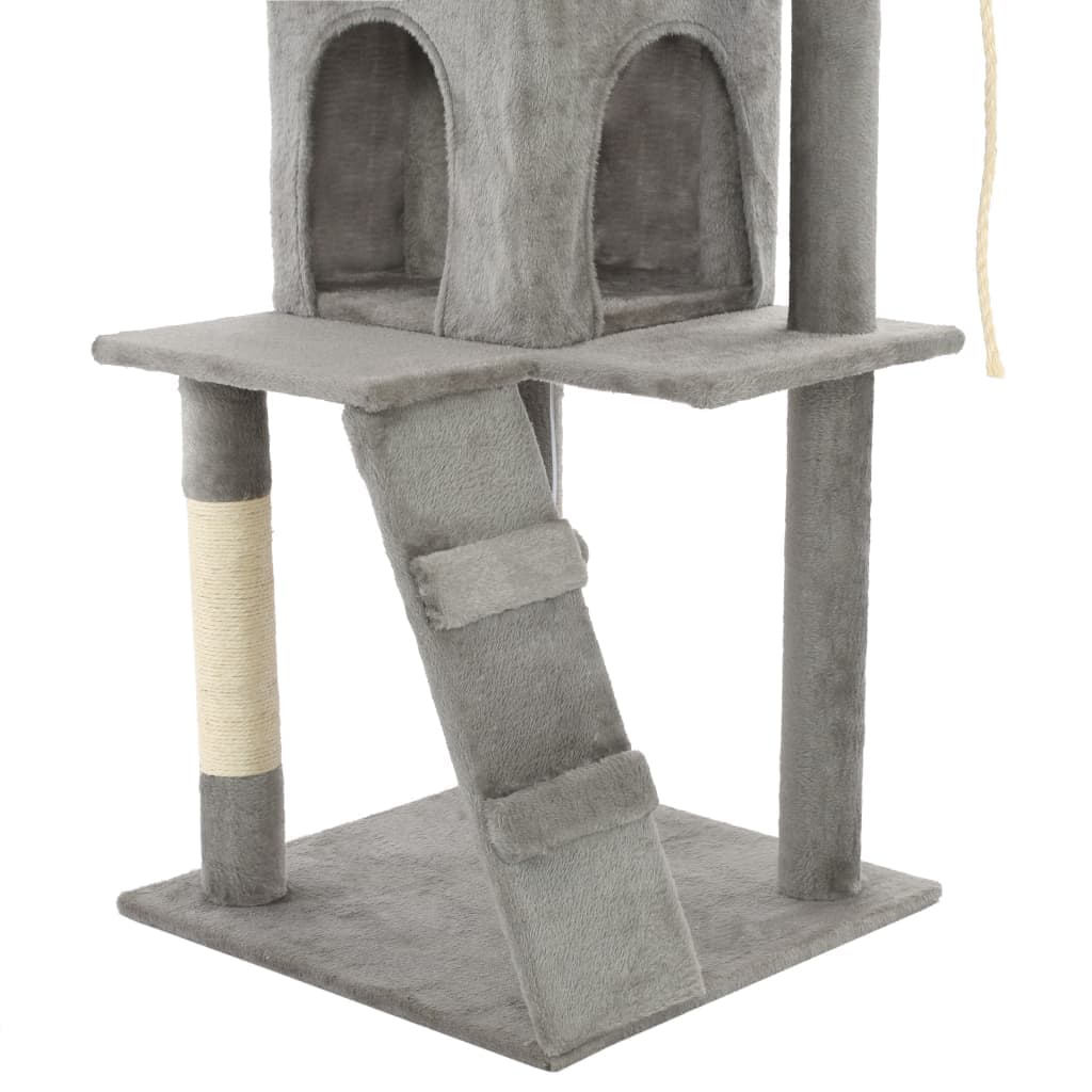Albero per Gatti con Tiragraffi in Sisal 120 cm Grigio — miniatura 6 di 6