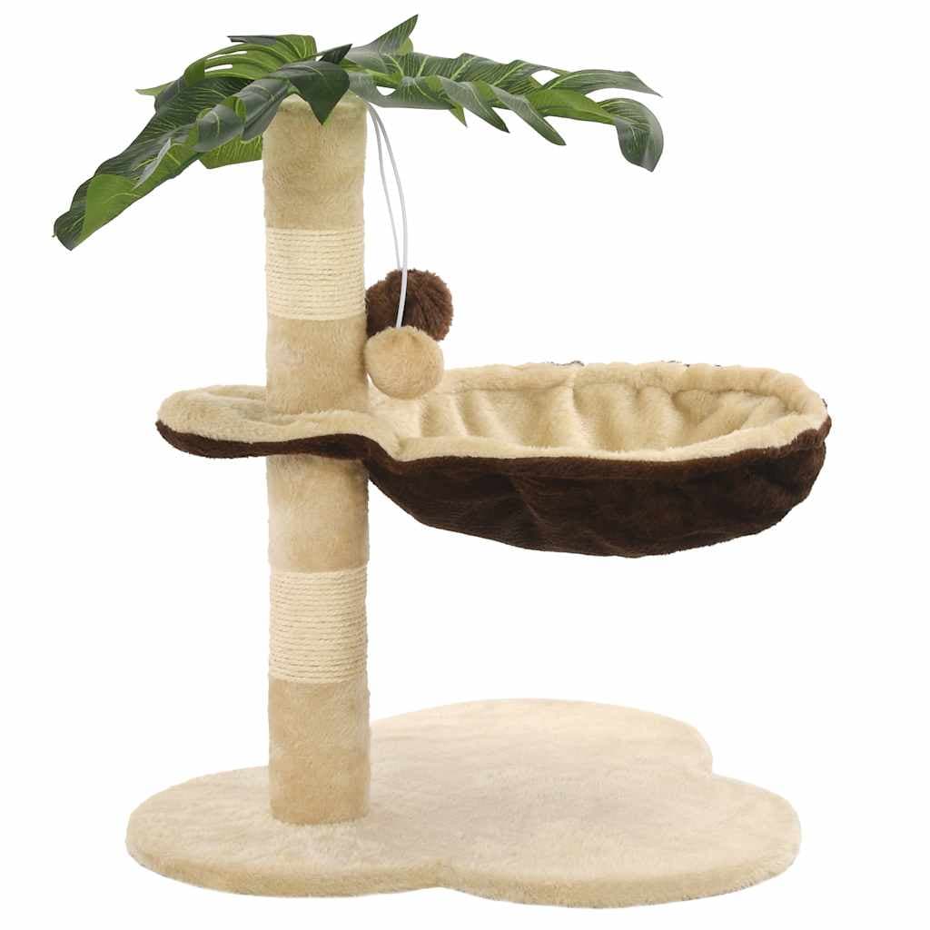 Albero per Gatti con Tiragraffi in Sisal 50cm Beige e Marrone — miniatura 2 di 6